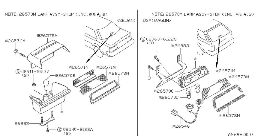 High mounting stop lamp