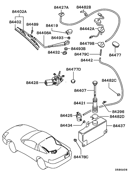 Rear window wiper & washer