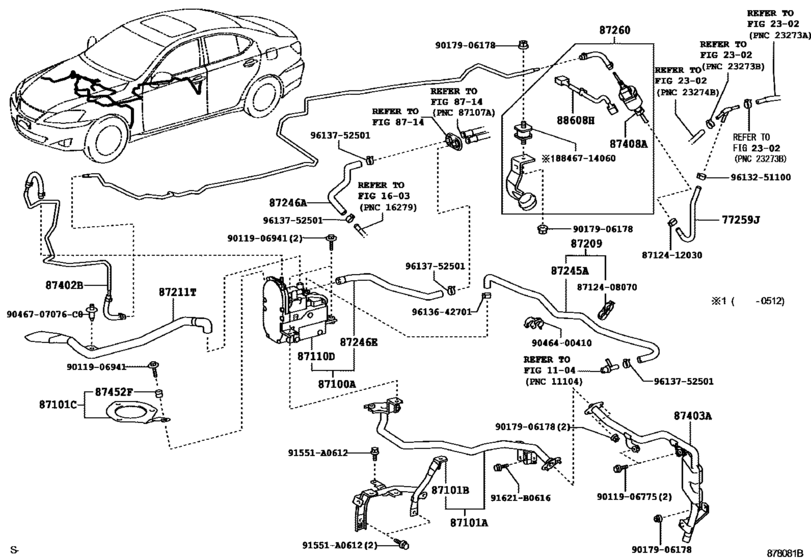 Heating & Air Conditioning - Water Piping for 2010 - 2012 Toyota LEXUS ...