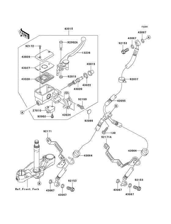 Front master cylinder