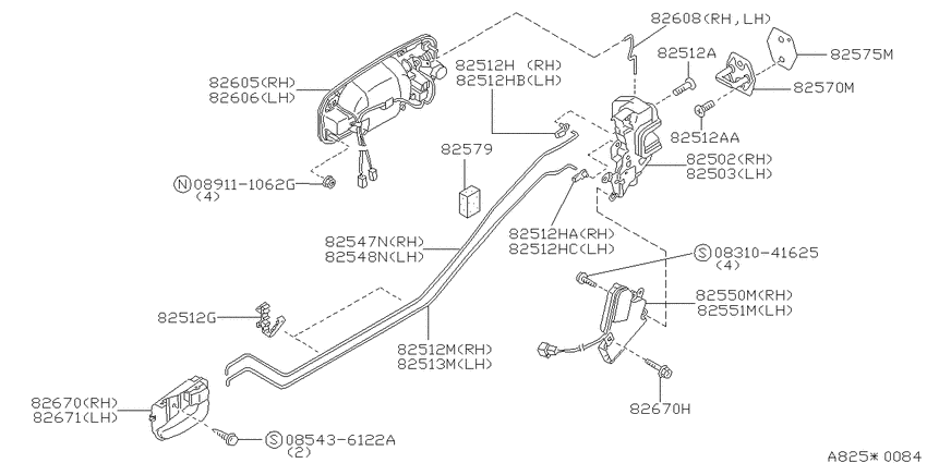 Rear door lock & handle
