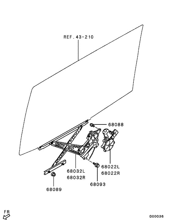Rear door window regulator