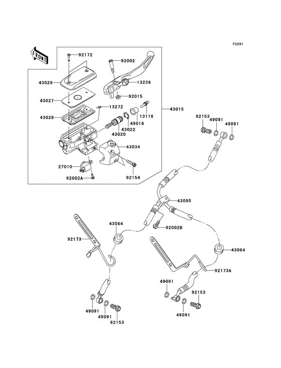 Front master cylinder