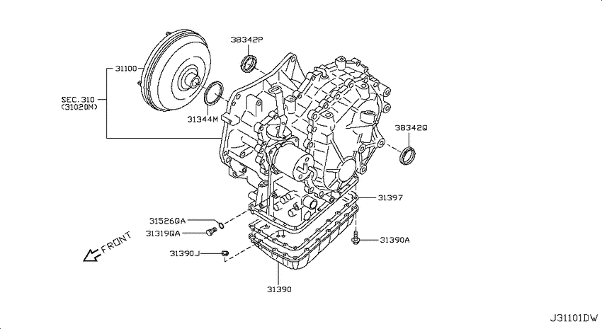 Torque converter,housing & case