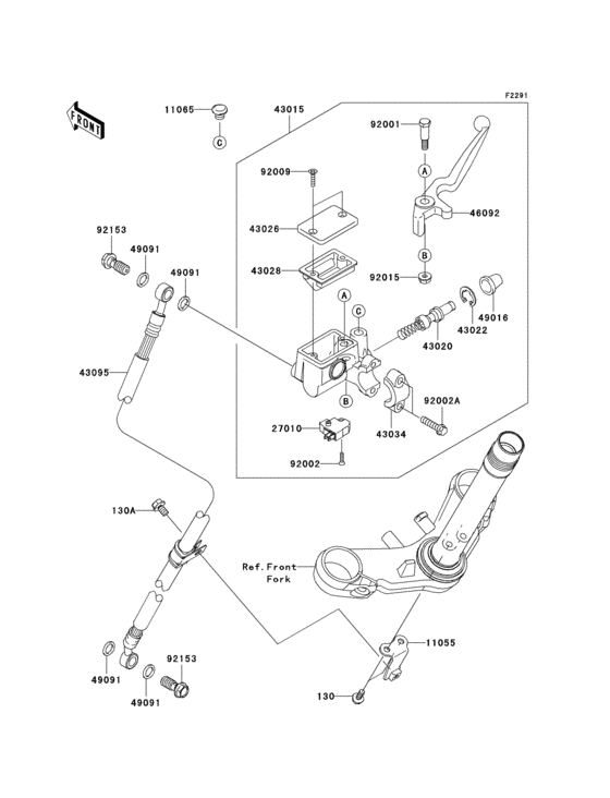 Front master cylinder
