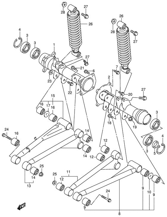 Rear axle housing