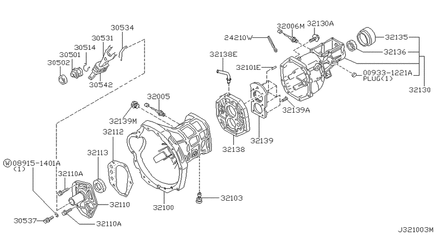 Transmission case & clutch release