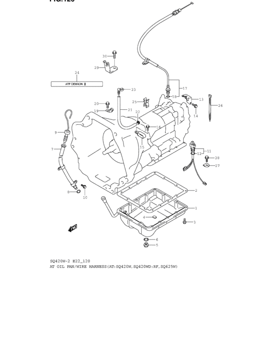 At oil pan and wire harness