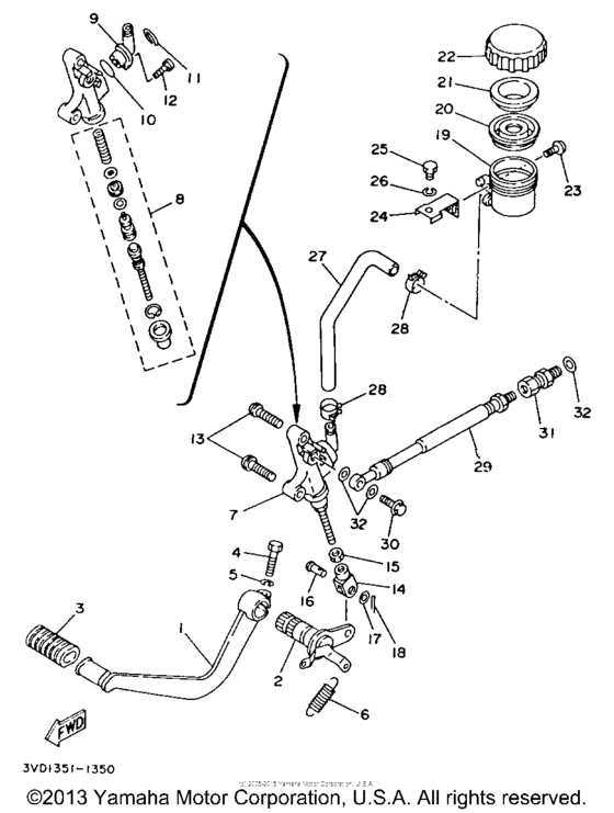 Rear master cylinder