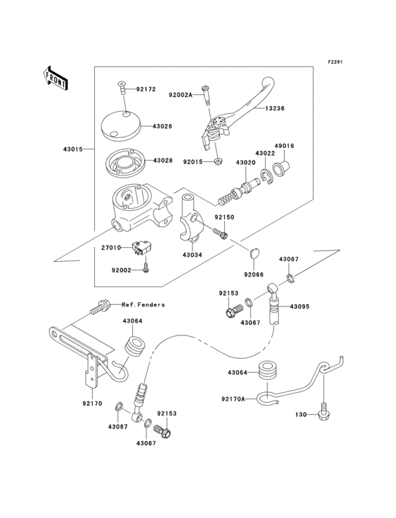Front master cylinder