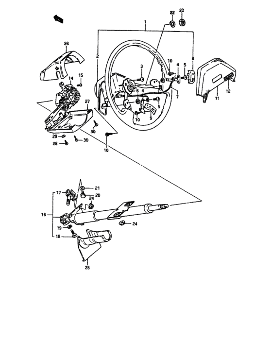 Steering wheel and column