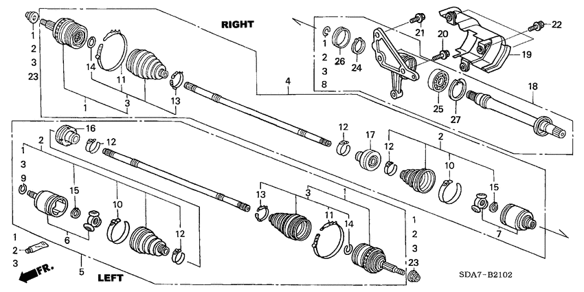 Front driveshaft/half sha ft