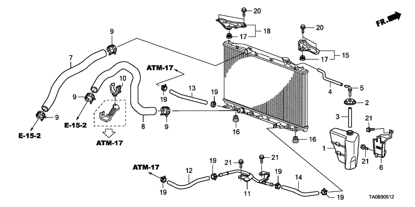 Radiator hose/reserve tan k