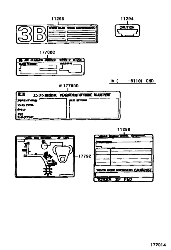 Caution Plate & Name Plate (Engine)