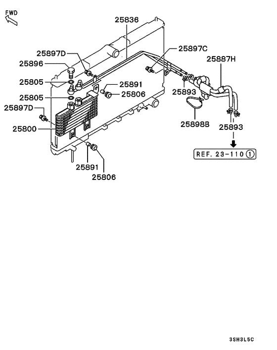 A/t oil cooler & tube