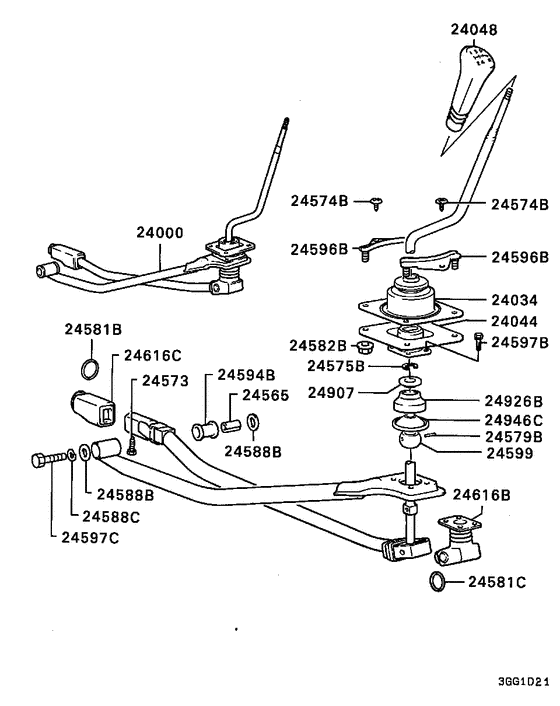 M/t floor shift linkage