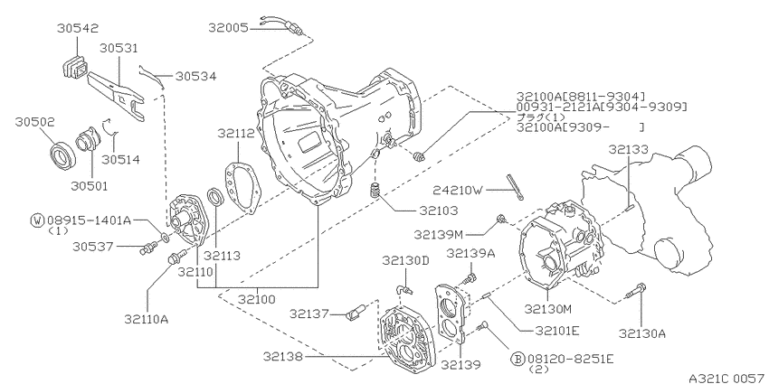 Transmission case & clutch release