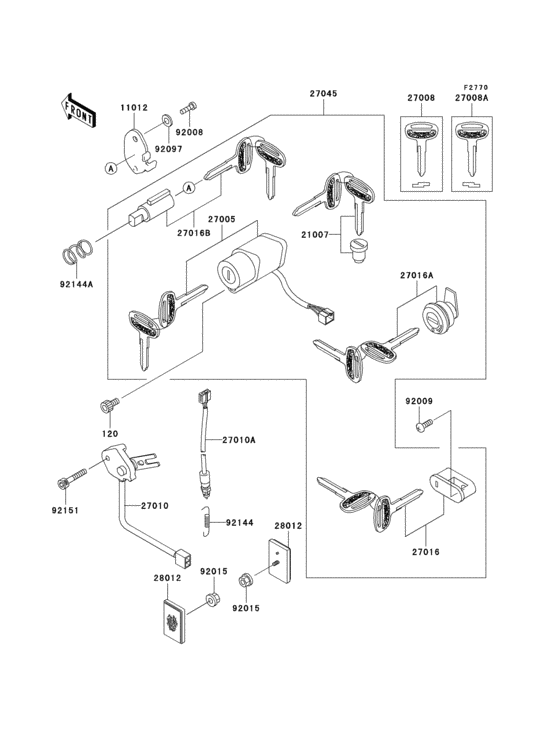 Ignition switch/locks/reflectors