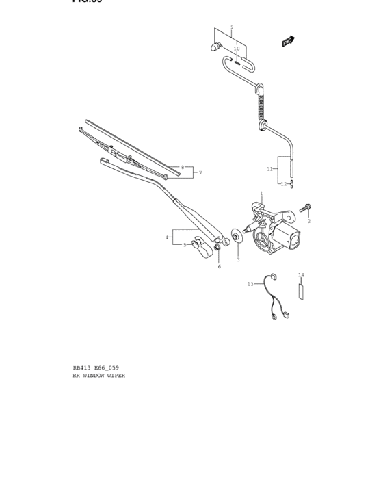 Rear window wiper