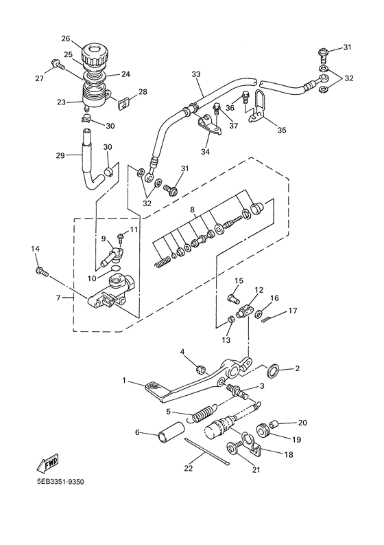 Rear master cylinder