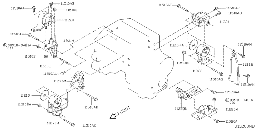 Engine & transmission   mounting