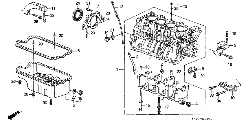 Cylinder block/oil pan