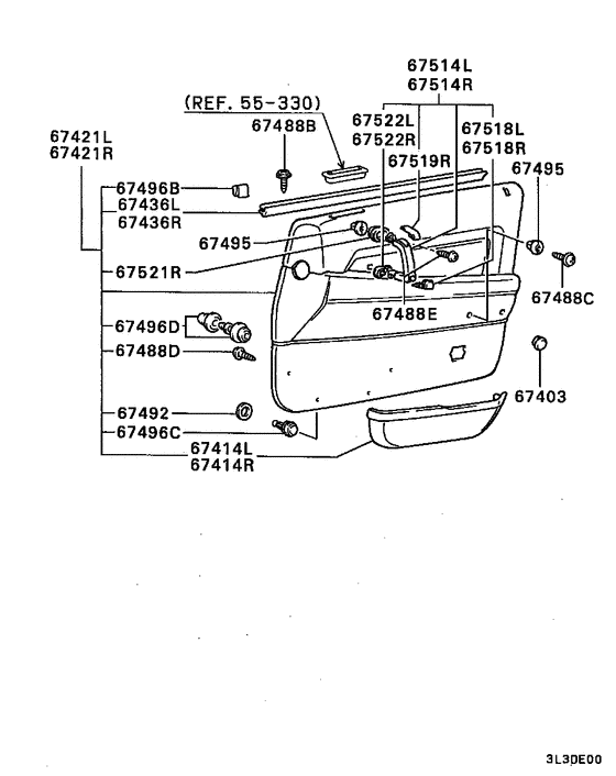 Front door trim & pull handle