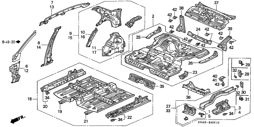 Inner panels/floor panel