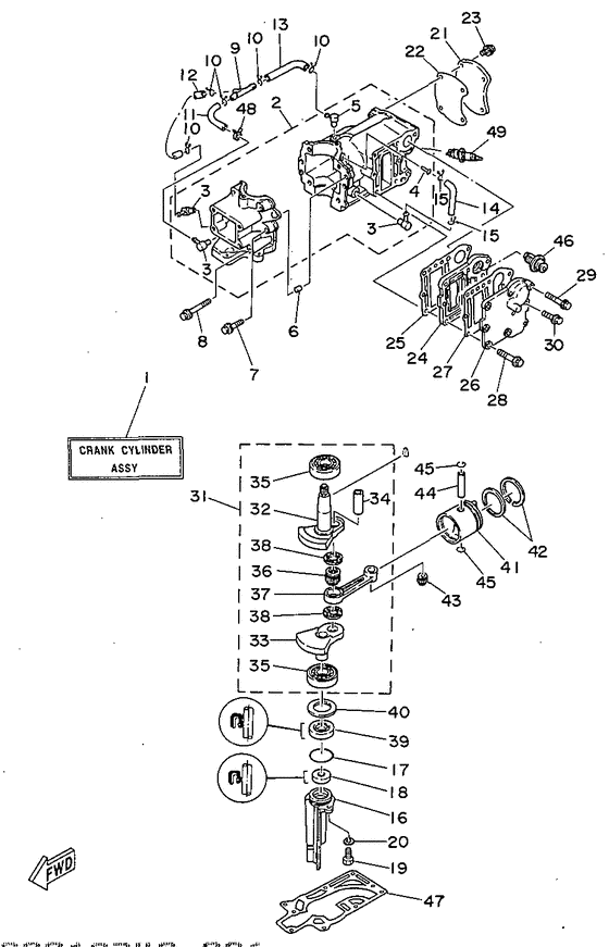 Cylinder. crankcase