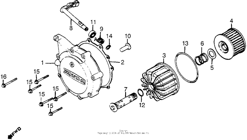 Clutch cover + oil filter