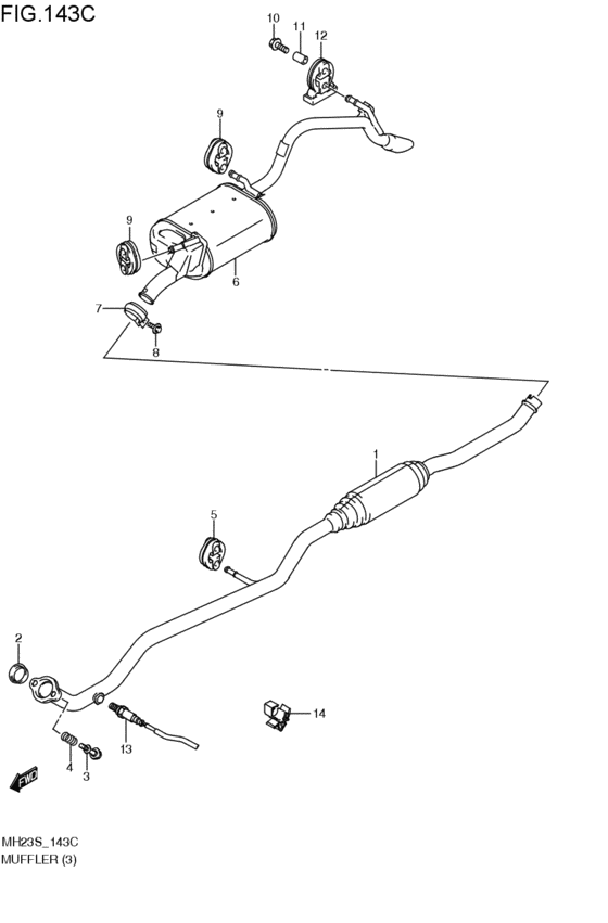 muffler for 2008 2011 Suzuki WAGON R/PLUS/SOLIO/WIDE MH23S Japan