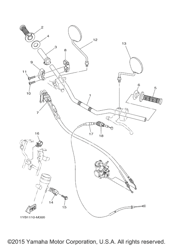 Steering handle & cable