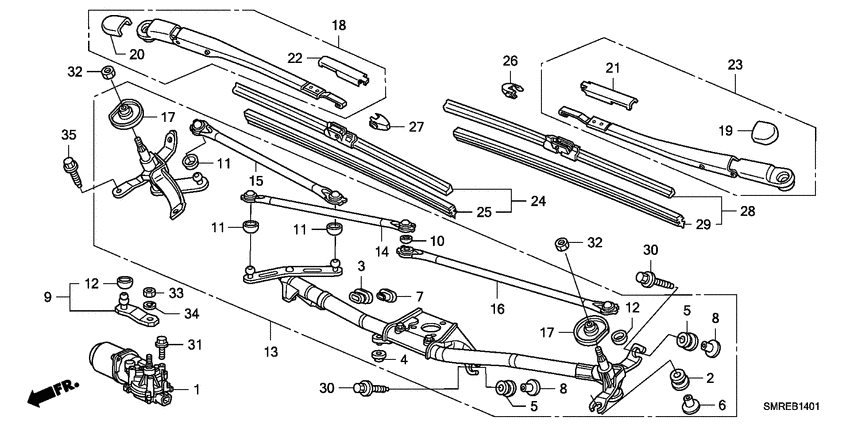 Front windshield wiper