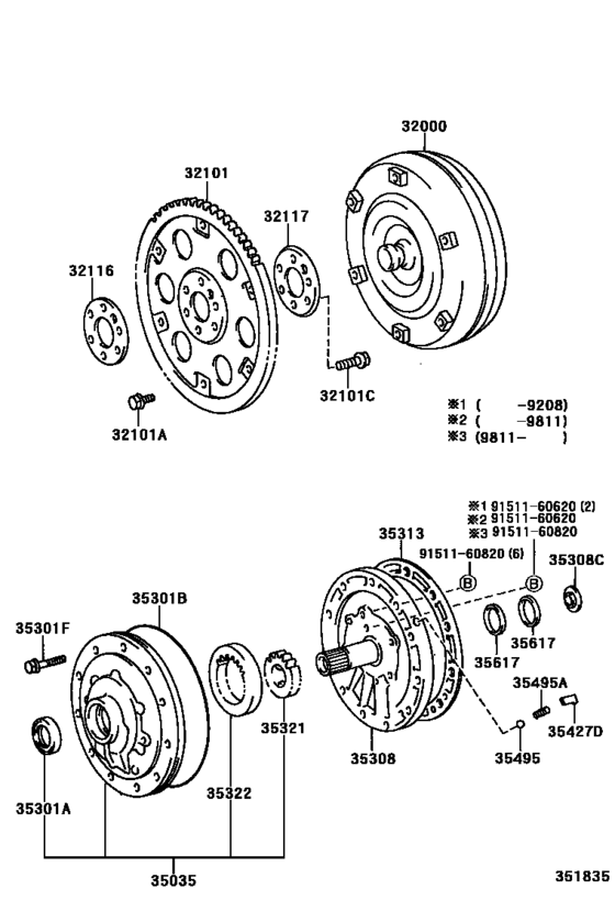 Torque Converter, Front Oil Pump & Chain (Atm) для Toyota LAND CRUISER
