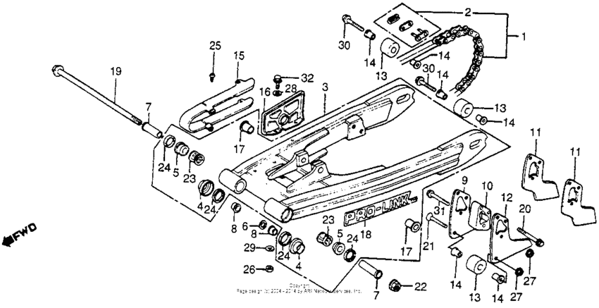 Swingarm + drive chain 81