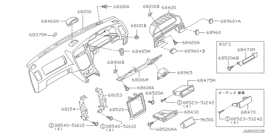 Instrument panel, pad & cluster lid