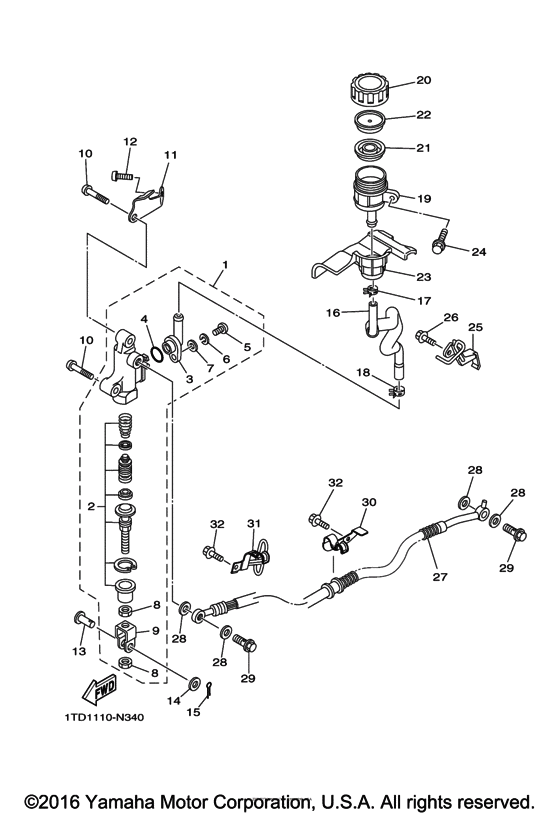 Rear master cylinder