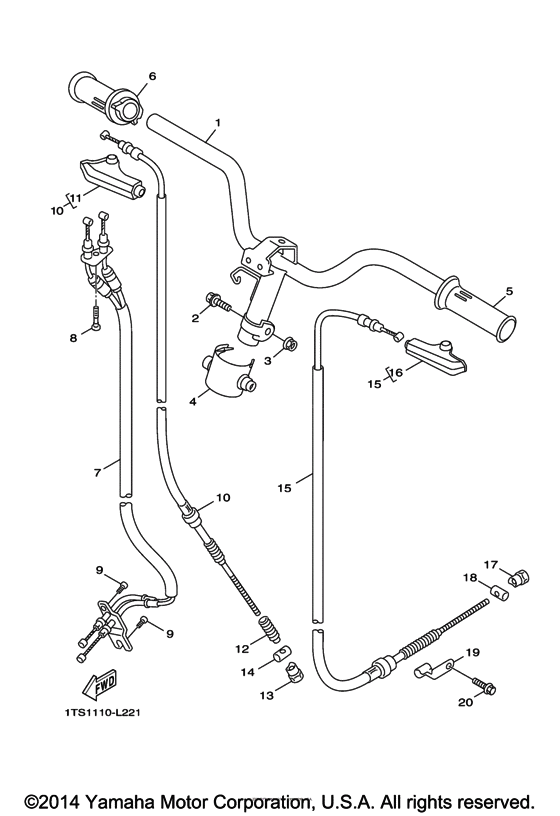 Steering handle & cable