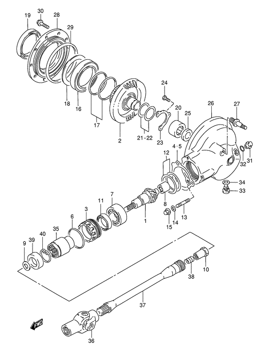 Propeller shaft - final drive gear