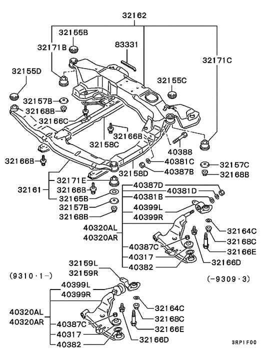 Front susp arm & member
