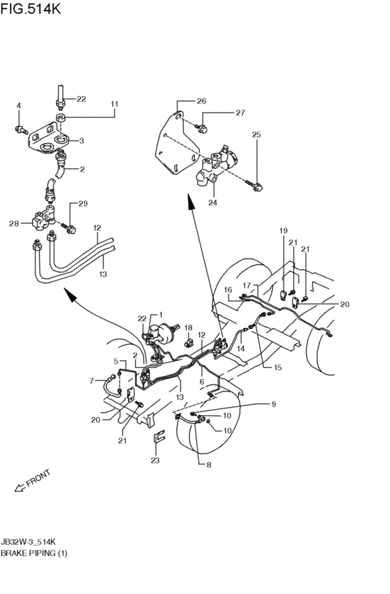 brakes piping for 1997 2011 Suzuki JIMNY JB32W Japan sales region