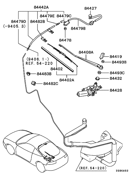 Rear window wiper & washer