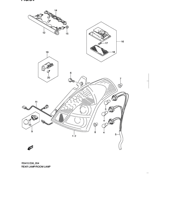 Rear lamp / room lamp