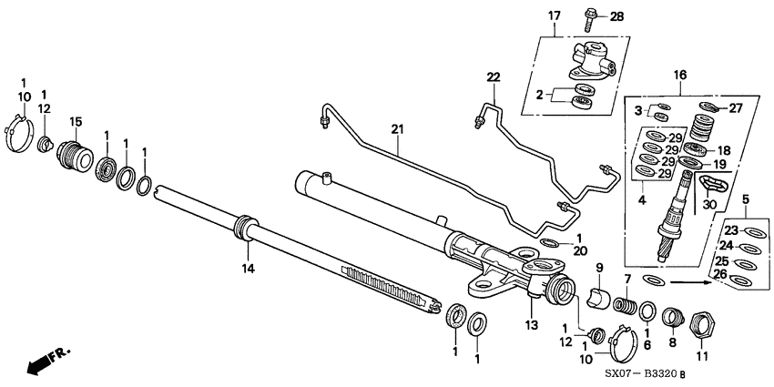Power steering gear box components