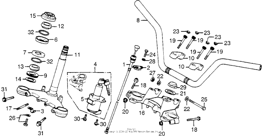 Handlebar + top bridge + stem