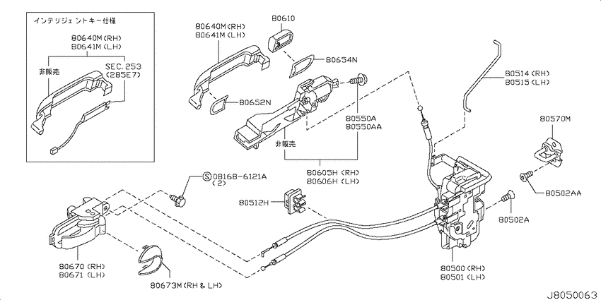 Front door lock & handle