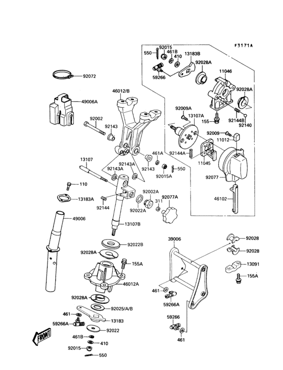 Handle pole(1/2)(jf650a-602488-  )