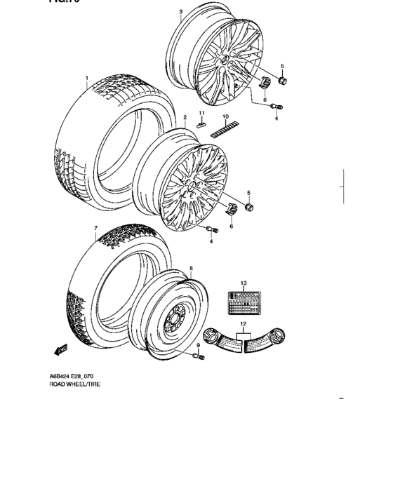 Road wheel/tire