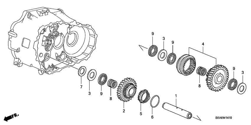 Reverse gear shaft