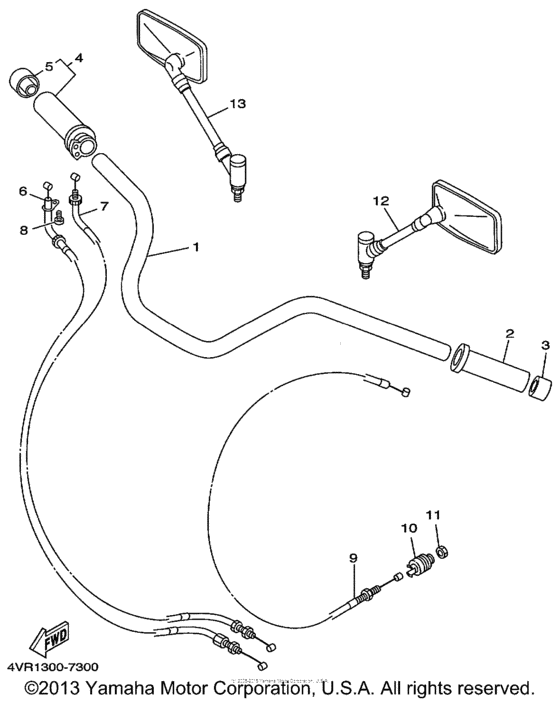 Steering handle & cable